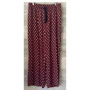 Roaman's Pants Womens 18W Navy Pink Yellow Draw String Lounge